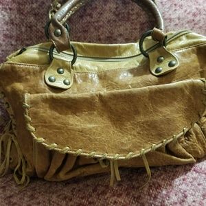 SALE Auth. Sherry Wolf Brown/Tan Distressed Bag